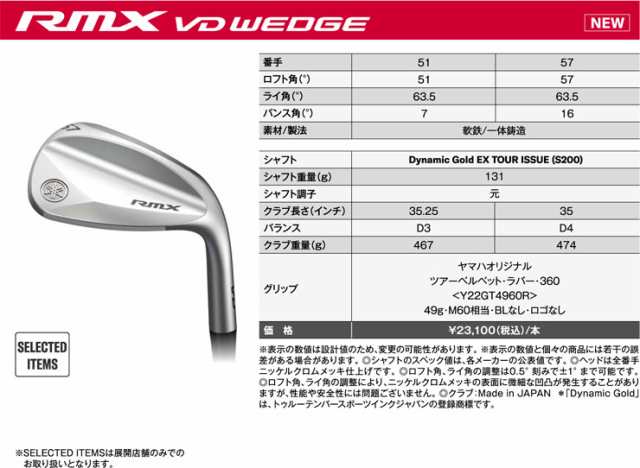 特注カスタムクラブ ヤマハ RMX VD ウエッジ N.S.PRO MODUS3 WEDGE