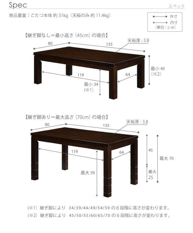 g105140】Skutto koro 135×80 ハイタイプこたつ布団セット こたつ 炬燵