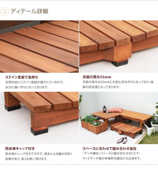 G Abelia Step デッキ縁台 ステップ 階段縁側 縁台 ブラウン シンプル ウッド オシャレの通販はau Pay マーケット 家具350