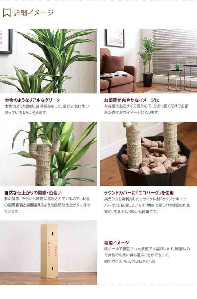 G 高さ1 1m Dracaena ドラセナ 人工植物 観葉植物 光触媒 水やり不要 お手入れ不要 グリーン リアルの通販はau Pay マーケット 家具350