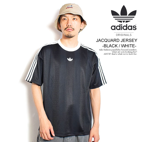 adidas Originals アディダス オリジナルス JACQUARD JERSEY -BLACK/WHITE- メンズ Tシャツ 半袖 ジャージー atftps