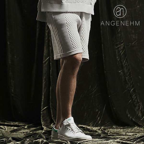 2024 春夏 先行予約 5月下旬〜6月上旬入荷予定 ANGENEHM アンゲネーム Light yarn cable stitch shorts メンズ ショートパンツ atfpts