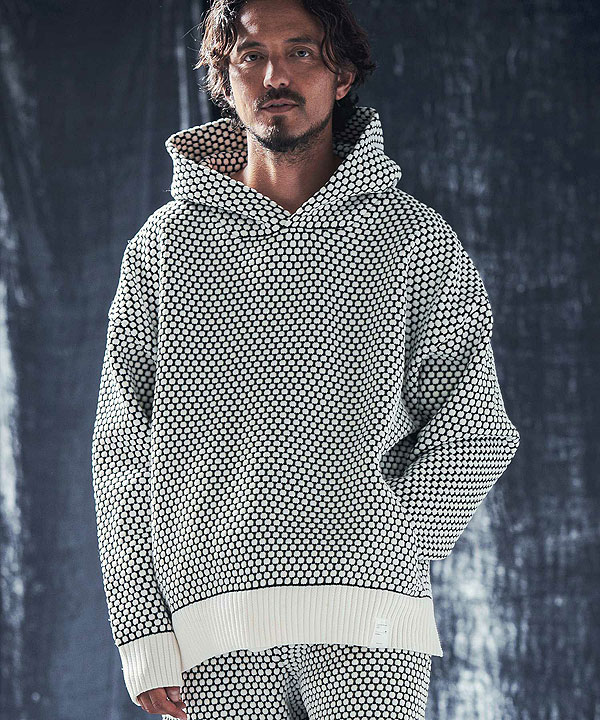 2024 秋冬 先行予約 10月中旬〜下旬入荷予定 ANGENEHM アンゲネーム Light yarn color scheme waffle knit hoodie atftps 2024 秋冬 先行予約 10月中旬〜下旬入荷予定 ANGENEHM アンゲネーム