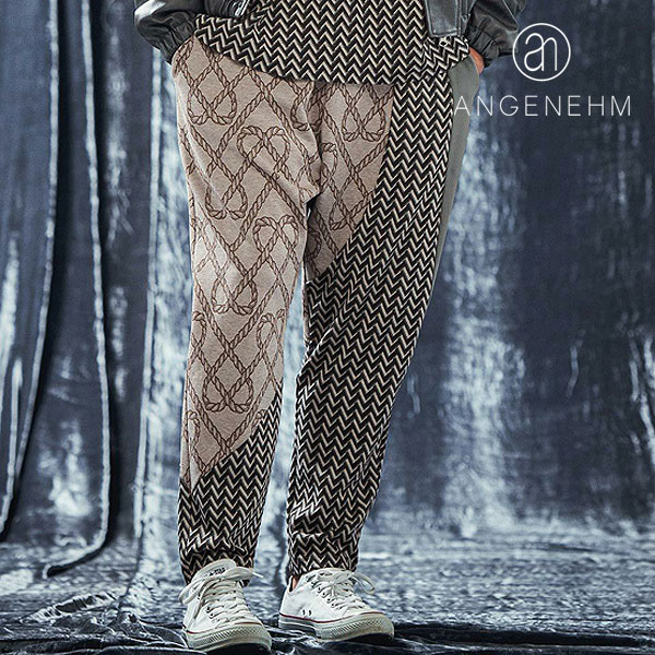 2024 秋冬 先行予約 10月上旬〜中旬入荷予定 ANGENEHM アンゲネーム Patterned switching pants パンツ atfpts
