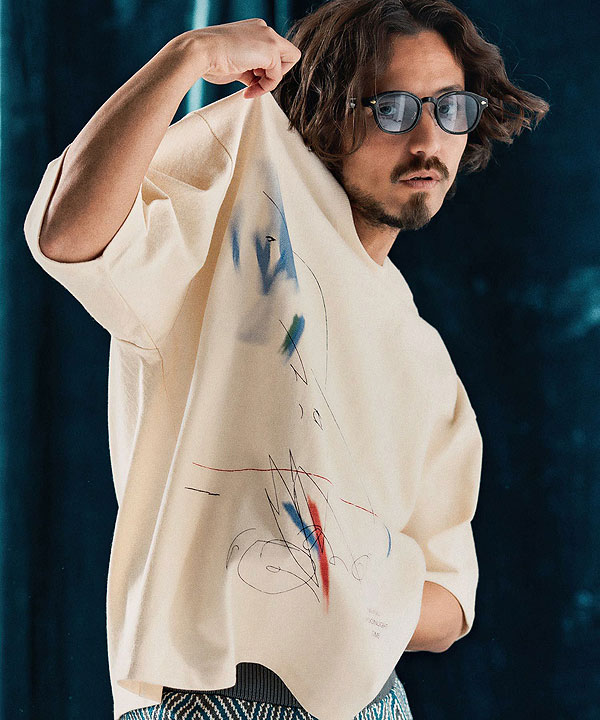 ANGENEHM アンゲネーム Printed T-shirt -handwriting esque- Tシャツ atftps