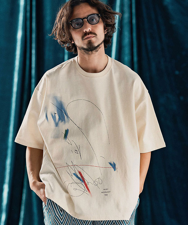 ANGENEHM アンゲネーム Printed T-shirt -handwriting esque- Tシャツ atftps