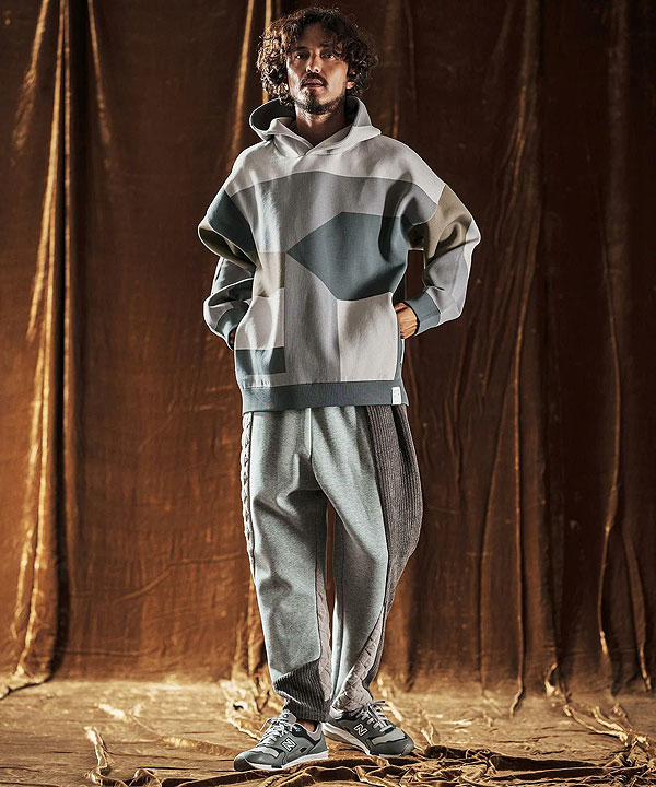 2025 秋冬 先行予約 10月中旬〜下旬入荷予定 ANGENEHM アンゲネーム Jacquard Block Color Hoodie -Airy Yarn Sweater- atftps