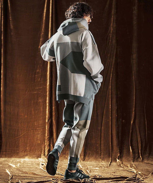 2025 秋冬 先行予約 10月中旬〜下旬入荷予定 ANGENEHM アンゲネーム Jacquard Block Color Hoodie -Airy Yarn Sweater- atftps