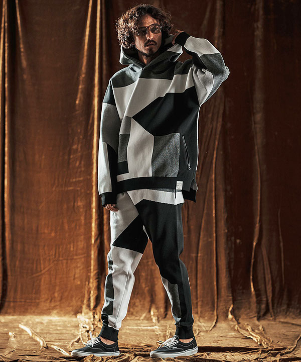 2025 秋冬 先行予約 10月中旬〜下旬入荷予定 ANGENEHM アンゲネーム Jacquard Block Color Hoodie -Airy Yarn Sweater- atftps