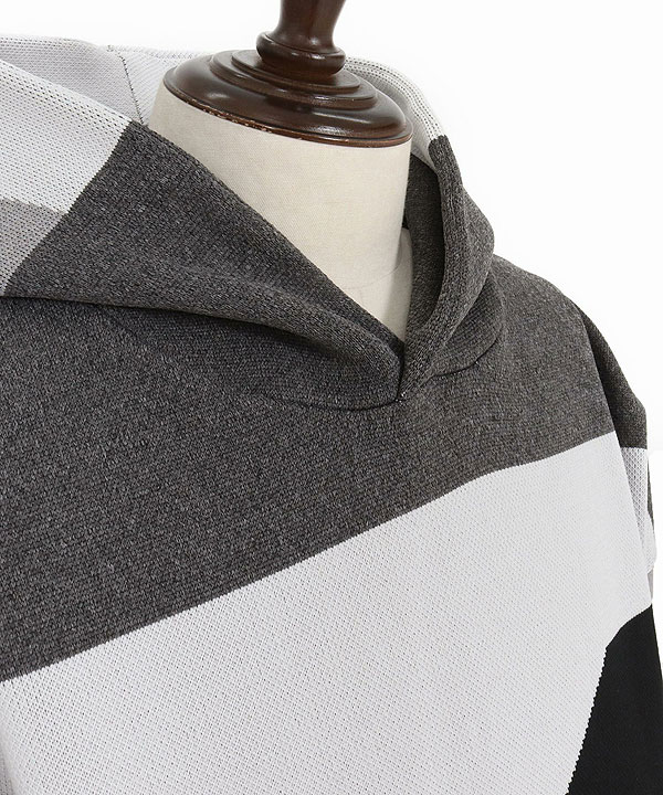 2025 秋冬 先行予約 10月中旬〜下旬入荷予定 ANGENEHM アンゲネーム Jacquard Block Color Hoodie -Airy Yarn Sweater- atftps