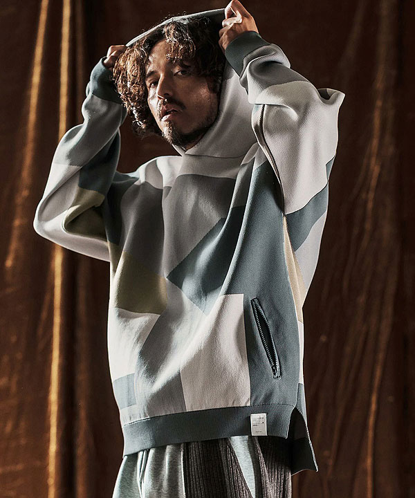 2025 秋冬 先行予約 10月中旬〜下旬入荷予定 ANGENEHM アンゲネーム Jacquard Block Color Hoodie -Airy Yarn Sweater- atftps