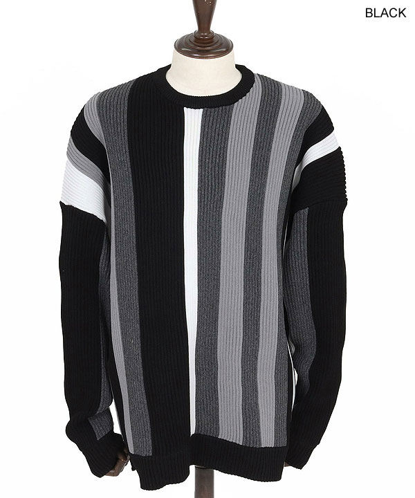 2025 秋冬 先行予約 10月中旬〜下旬入荷予定 ANGENEHM アンゲネーム Multi-Stripe Crew Knit -Airy Yarn Sweater- ニット atftps