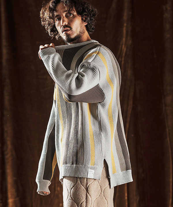 2025 秋冬 先行予約 10月中旬〜下旬入荷予定 ANGENEHM アンゲネーム Multi-Stripe Crew Knit -Airy Yarn Sweater- ニット atftps