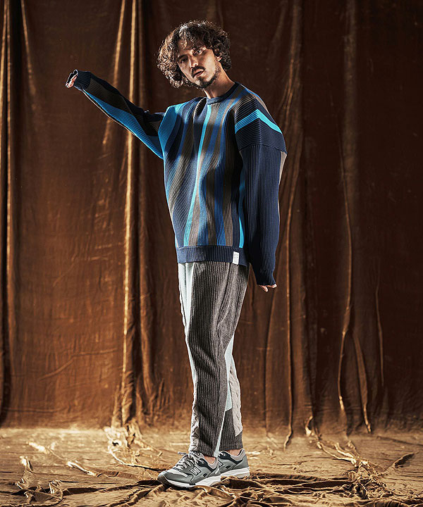 2025 秋冬 先行予約 10月中旬〜下旬入荷予定 ANGENEHM アンゲネーム Multi-Stripe Crew Knit -Airy Yarn Sweater- ニット atftps