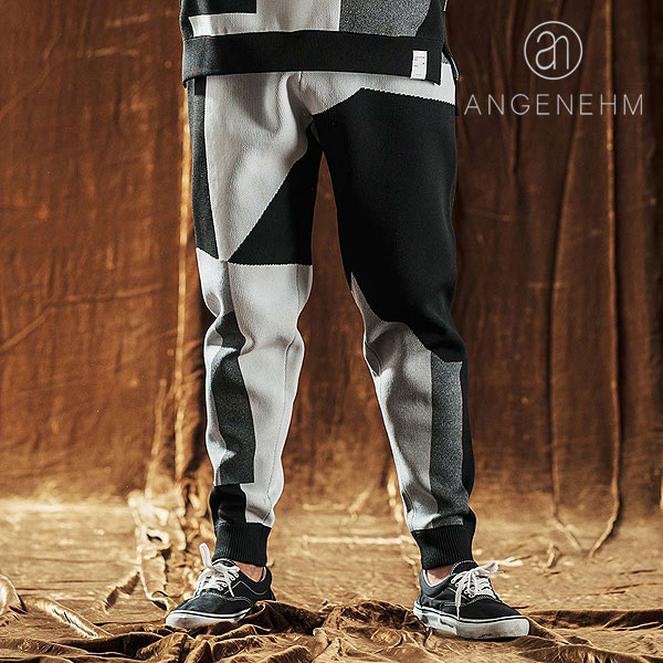 2025 秋冬 先行予約 10月中旬〜下旬入荷予定 ANGENEHM アンゲネーム Jacquard Block Color Pants -Airy Yarn Sweater- atfpts