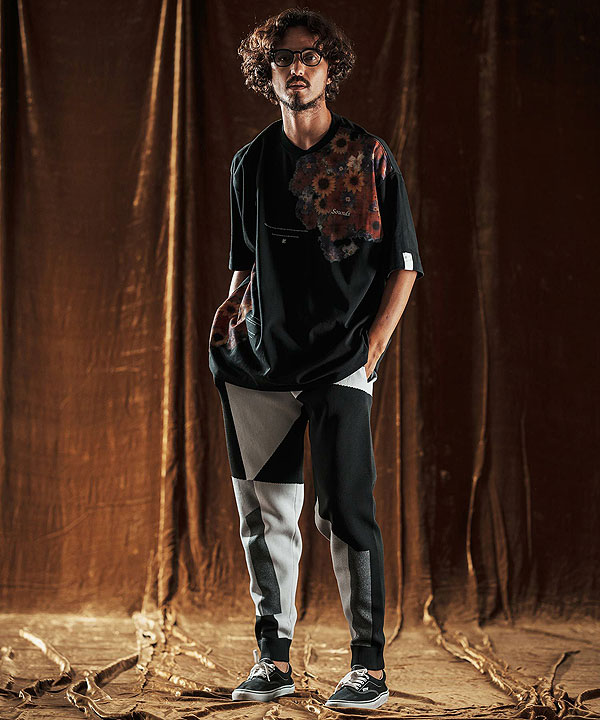 2025 秋冬 先行予約 10月中旬〜下旬入荷予定 ANGENEHM アンゲネーム Jacquard Block Color Pants -Airy Yarn Sweater- atfpts