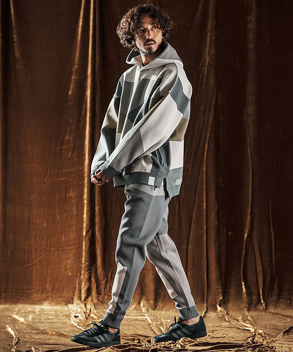 2025 秋冬 先行予約 10月中旬〜下旬入荷予定 ANGENEHM アンゲネーム Jacquard Block Color Pants -Airy Yarn Sweater- atfpts