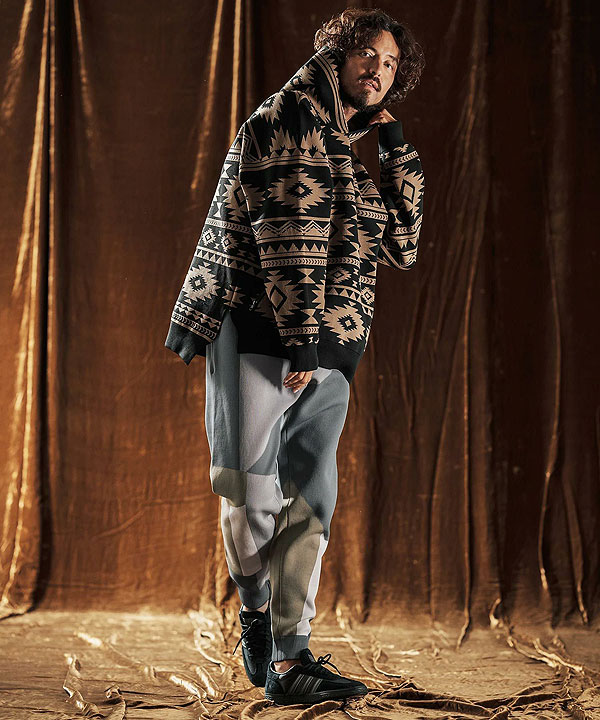 2025 秋冬 先行予約 10月中旬〜下旬入荷予定 ANGENEHM アンゲネーム Jacquard Block Color Pants -Airy Yarn Sweater- atfpts