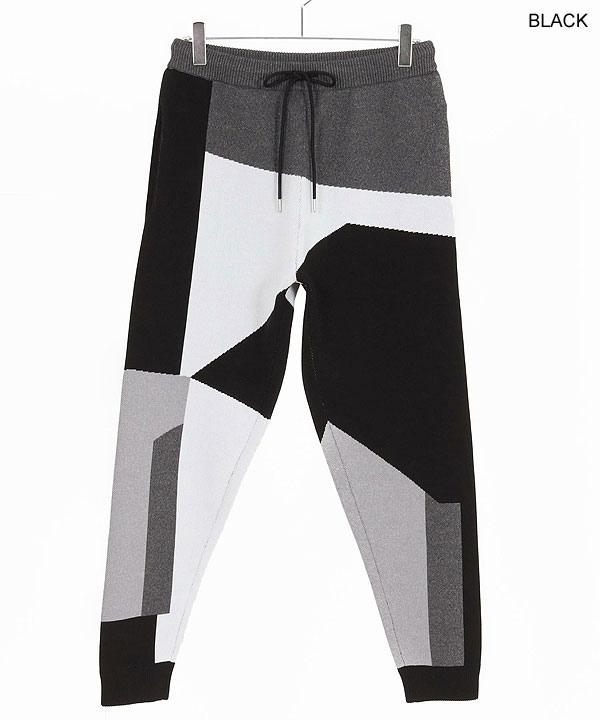2025 秋冬 先行予約 10月中旬〜下旬入荷予定 ANGENEHM アンゲネーム Jacquard Block Color Pants -Airy Yarn Sweater- atfpts
