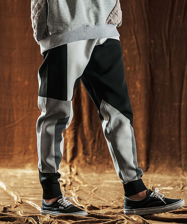 2025 秋冬 先行予約 10月中旬〜下旬入荷予定 ANGENEHM アンゲネーム Jacquard Block Color Pants -Airy Yarn Sweater- atfpts