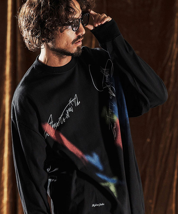 2025 秋冬 先行予約 10月上旬〜中旬入荷予定 ANGENEHM アンゲネーム Printed Long Sleeve T-Shirt -handwriting-esque- atftps