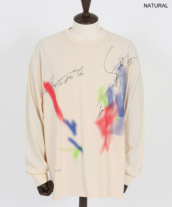 2025 秋冬 先行予約 10月上旬〜中旬入荷予定 ANGENEHM アンゲネーム Printed Long Sleeve T-Shirt -handwriting-esque- atftps