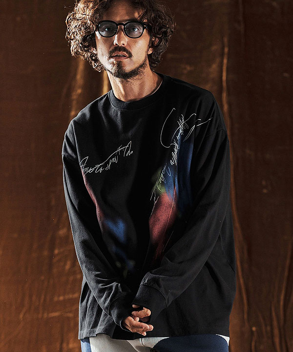 2025 秋冬 先行予約 10月上旬〜中旬入荷予定 ANGENEHM アンゲネーム Printed Long Sleeve T-Shirt -handwriting-esque- atftps