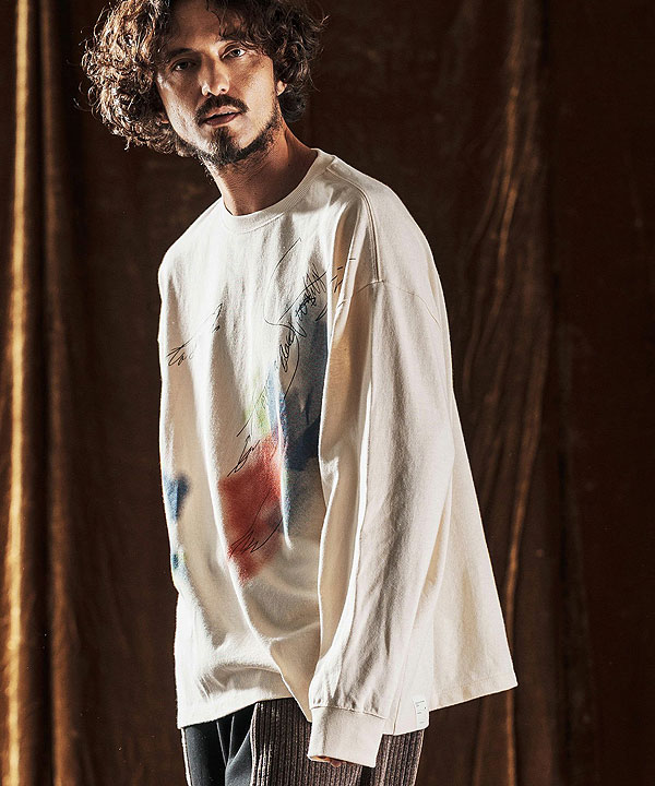 2025 秋冬 先行予約 10月上旬〜中旬入荷予定 ANGENEHM アンゲネーム Printed Long Sleeve T-Shirt -handwriting-esque- atftps