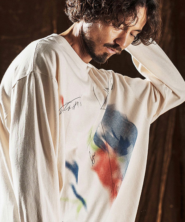 2025 秋冬 先行予約 10月上旬〜中旬入荷予定 ANGENEHM アンゲネーム Printed Long Sleeve T-Shirt -handwriting-esque- atftps