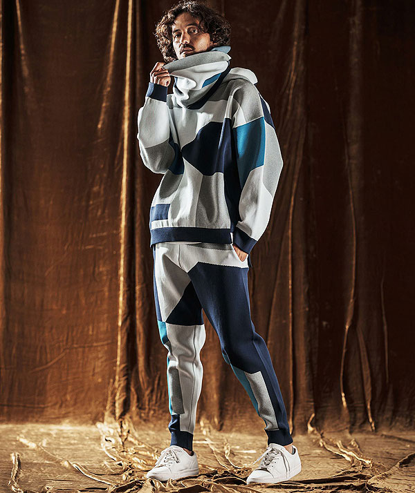 2025 秋冬 先行予約 10月中旬〜下旬入荷予定 ANGENEHM アンゲネーム Jacquard Block Color Snood -Airy Yarn Sweater- atfacc