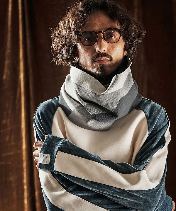 2025 秋冬 先行予約 10月中旬〜下旬入荷予定 ANGENEHM アンゲネーム Jacquard Block Color Snood -Airy Yarn Sweater- atfacc