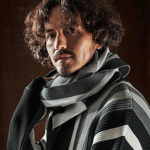 2025 秋冬 先行予約 10月中旬〜下旬入荷予定 ANGENEHM アンゲネーム Jacquard Block Color Snood -Airy Yarn Sweater- atfacc