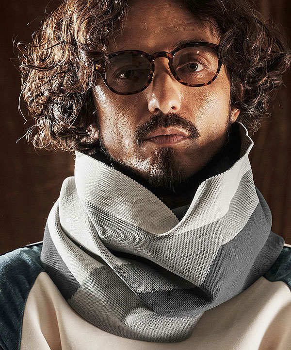 2025 秋冬 先行予約 10月中旬〜下旬入荷予定 ANGENEHM アンゲネーム Jacquard Block Color Snood -Airy Yarn Sweater- atfacc