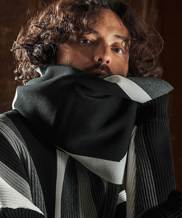 2025 秋冬 先行予約 10月中旬〜下旬入荷予定 ANGENEHM アンゲネーム Jacquard Block Color Snood -Airy Yarn Sweater- atfacc