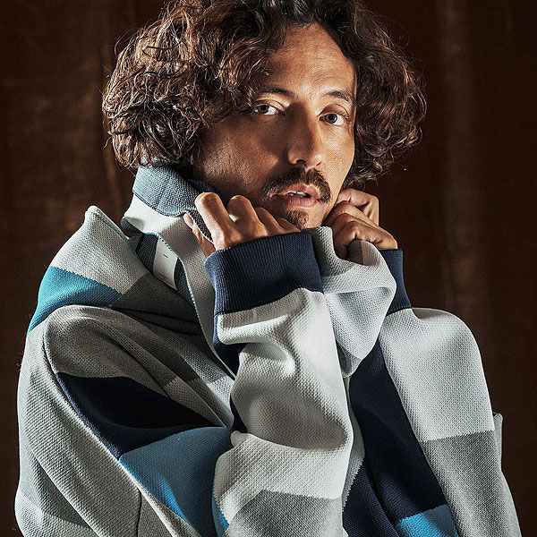 2025 秋冬 先行予約 10月中旬〜下旬入荷予定 ANGENEHM アンゲネーム Jacquard Block Color Snood -Airy Yarn Sweater- atfacc