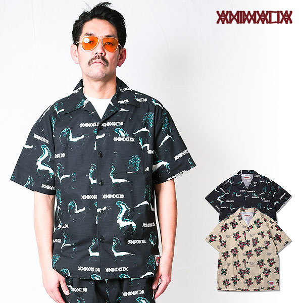40％OFF SALE セール ANIMALIA アニマリア SWAGGER S/S SHIRTS - SKUNK / ROSE - メンズ シャツ 半袖 総柄シャツ atftps