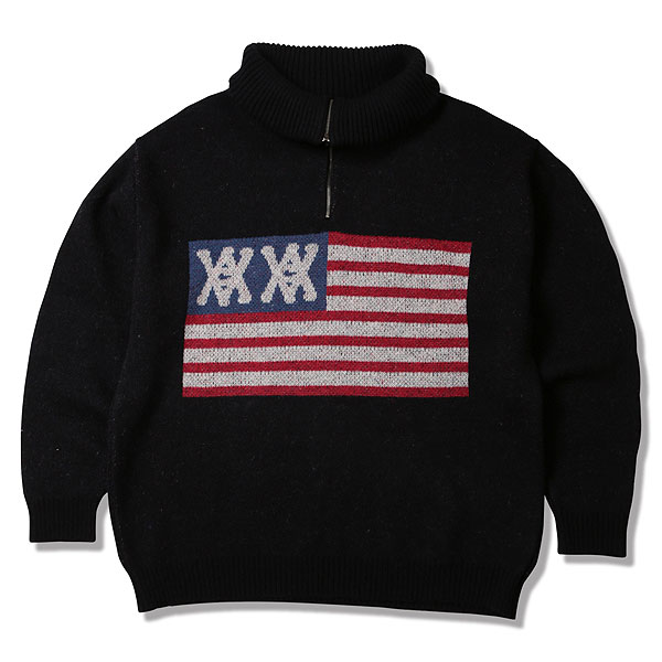 ANIMALIA アニマリア Half Zip Knit -AA Flag メンズ ニット 送料無料 atftps