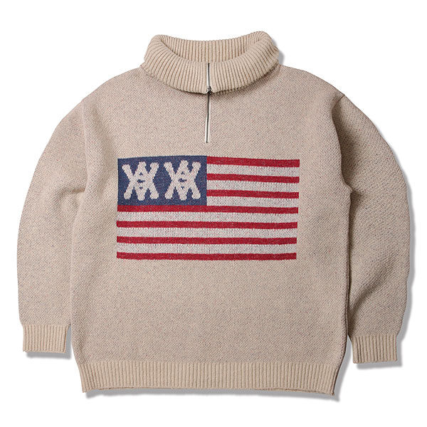 ANIMALIA アニマリア Half Zip Knit -AA Flag メンズ ニット 送料無料 atftps