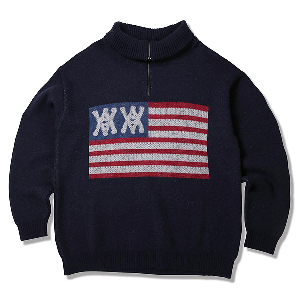 ANIMALIA アニマリア Half Zip Knit -AA Flag メンズ ニット 送料無料 atftps