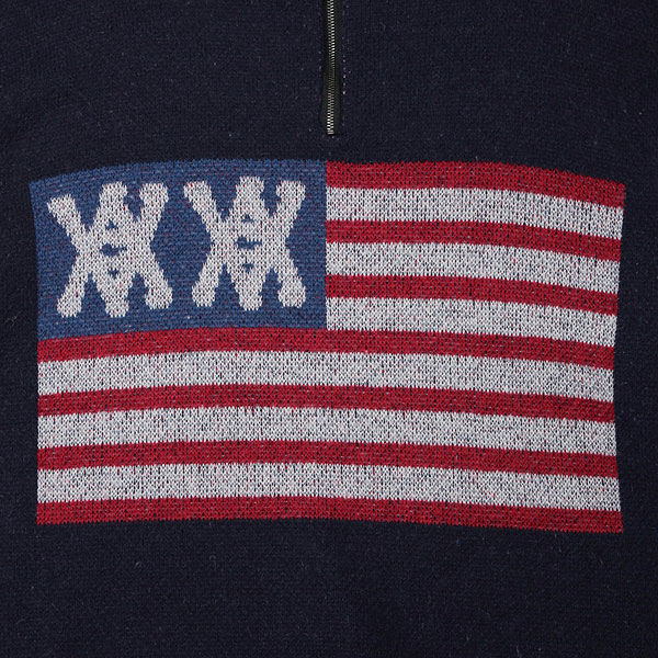 ANIMALIA アニマリア Half Zip Knit -AA Flag メンズ ニット 送料無料 atftps