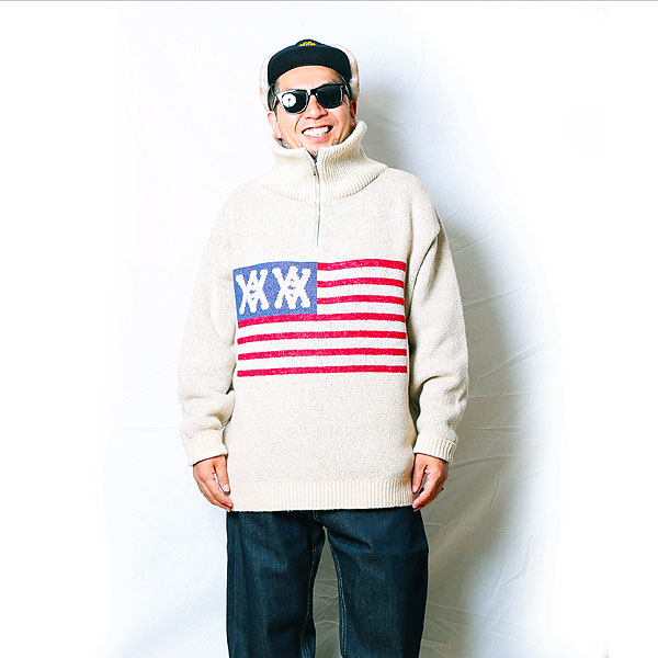 ANIMALIA アニマリア Half Zip Knit -AA Flag メンズ ニット 送料無料 atftps