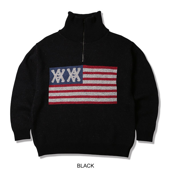 ANIMALIA アニマリア Half Zip Knit -AA Flag メンズ ニット 送料無料 atftps