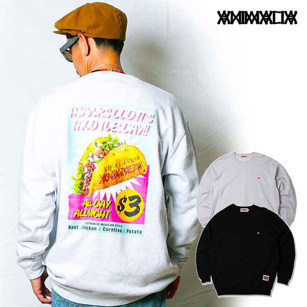 2025 秋冬 先行予約 11月〜12月入荷予定 ANIMALIA アニマリア 10oz Crew Sweat(loop terry) -TACO TUESDAY キャンセル不可 atftps