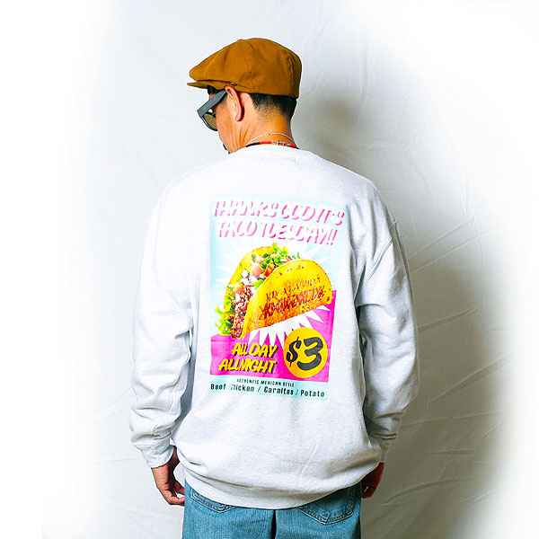 2025 秋冬 先行予約 11月〜12月入荷予定 ANIMALIA アニマリア 10oz Crew Sweat(loop terry) -TACO TUESDAY キャンセル不可 atftps