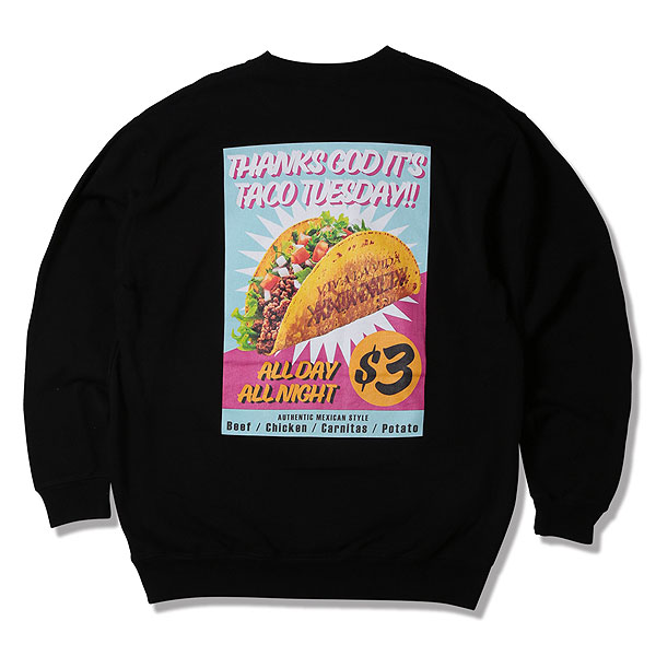 2025 秋冬 先行予約 11月〜12月入荷予定 ANIMALIA アニマリア 10oz Crew Sweat(loop terry) -TACO TUESDAY キャンセル不可 atftps