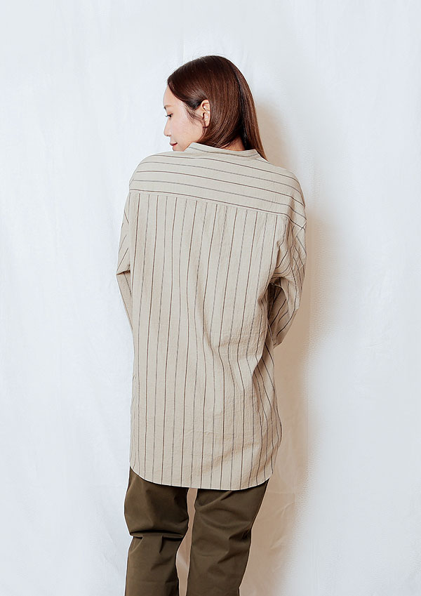 40％OFF SALE セール ANIMALIA アニマリア STAND COLLAR SHIRTS - Stripe メンズ シャツ 送料無料 atftps_4