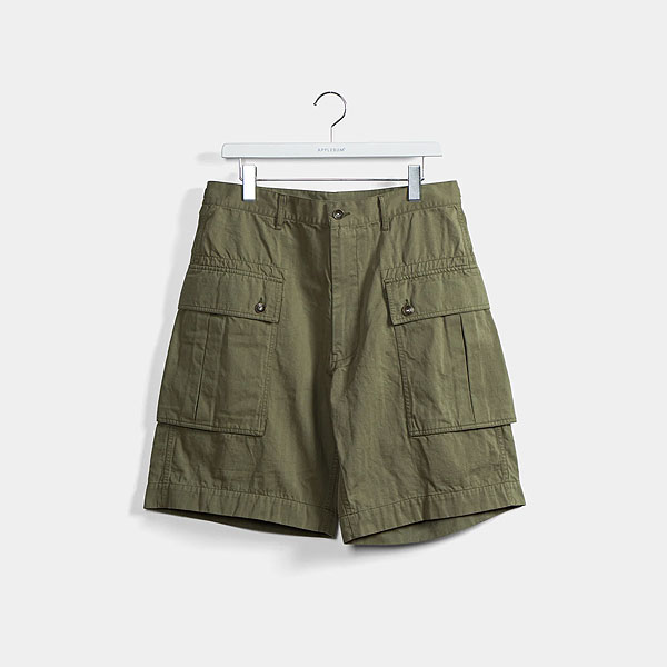 40％OFF SALE セール APPLEBUM アップルバム "Nu Cargo" Short Pants -KHAKI- メンズ パンツ ショートパンツ カーゴショーツ atfpts