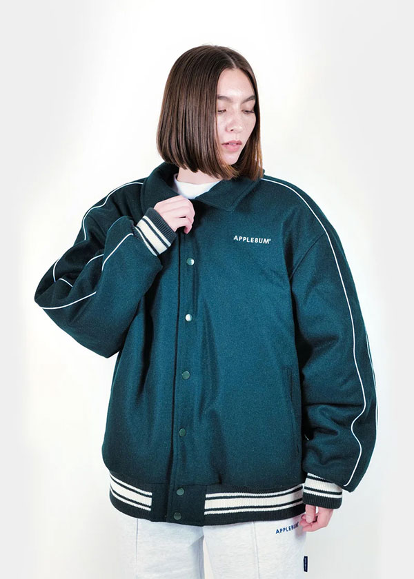 APPLEBUM アップルバム Collared Melton Stadium Jacket メンズ ジャケット スタジャン メルトン 送料無料 ストリート atfjkt