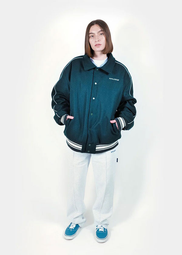 APPLEBUM アップルバム Collared Melton Stadium Jacket メンズ ジャケット スタジャン メルトン 送料無料 ストリート atfjkt