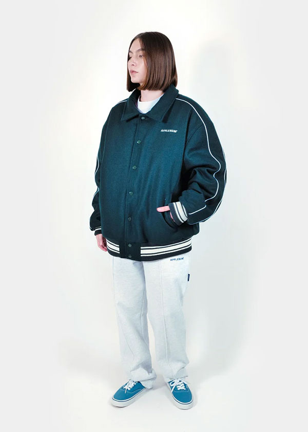 APPLEBUM アップルバム Collared Melton Stadium Jacket メンズ ジャケット スタジャン メルトン 送料無料 ストリート atfjkt